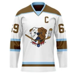 TronX Bulldogs White Shore Fan Adult Hockey Jerseys -Hockey Tron LetterkennyWhiteJerseyNewDesign1