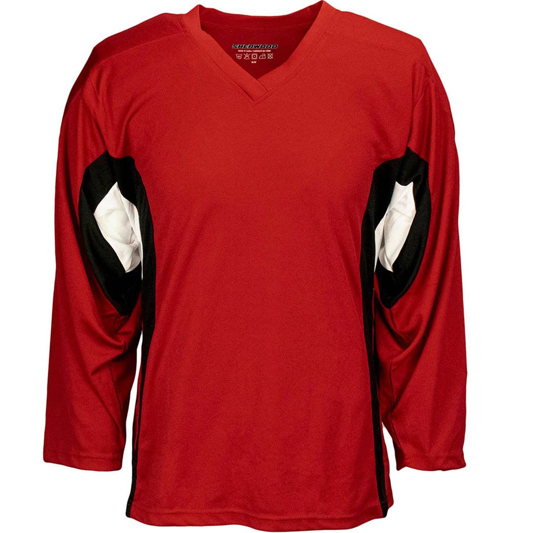 Sherwood SW200 Three Tone Team Hockey Jerseys - Red 1 Sherwood SW200 Three Tone Team Hockey Jerseys - Red