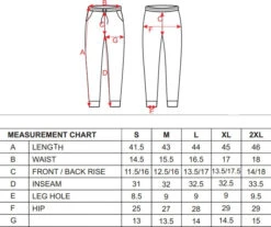 Custom Team Hockey Warm Up Pant -Hockey Tron warmuppantssizingchart